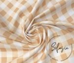 Vanilla Small Gingham Patterned Fabric - Image 3