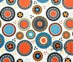 Vintage Floral Circles Pattern Fabric