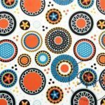 Vintage Floral Circles Pattern Fabric