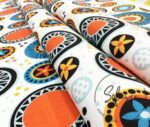 Vintage Floral Circles Pattern Fabric - Image 8