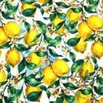 Vintage Lemons Patterned Sofa Fabric