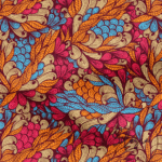 Vitange Flower Patterned Sofa and Curtain Fabric