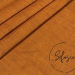 Warm Orange Linen Look Fabric