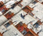 Watercolor Home Patterned Sofa and Curtain Fabric - Image 4