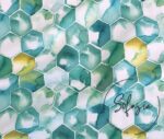 Watercolor Honeycomb Patterned Sofa and Curtain Fabric - Image 3