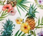 Watercolor Pineapple Patterned Sofa Fabric on White Background - Image 3
