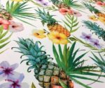 Watercolor Pineapple Patterned Sofa Fabric on White Background - Image 10