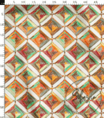 White Background Colored Mandala Pattern Fabric - Image 3