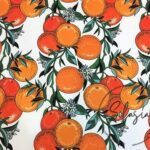 White Background Grapefruit Patterned Sofa Fabric