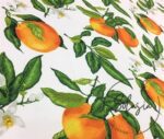 White Background Orange Patterned Sofa Fabric - Image 3