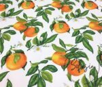White Background Orange Patterned Sofa Fabric - Image 7