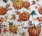 White Background Pumpkin Patterned Sofa and Curtain Fabric - Image 3