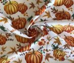 White Background Pumpkin Patterned Sofa and Curtain Fabric - Image 4