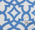 White Blue Ottoman Patterned Fabric - Image 4