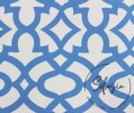White Blue Ottoman Patterned Fabric - Image 5