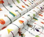 White Color Arrows Patterned Fabric - Image 7