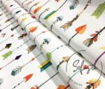 White Color Arrows Patterned Fabric - Image 8