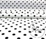 White Fabric with Black Small Polka Dots (Curtain and Sofa Fabrics)