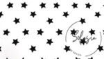 White Fabric with Black Stars - Image 3