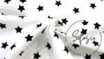 White Fabric with Black Stars