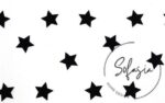White Fabric with Black Stars - Image 4