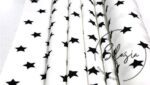 White Fabric with Black Stars - Image 6