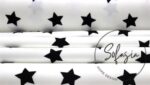 White Fabric with Black Stars - Image 7