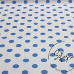 White Fabric with Blue Large Poles (Curtain and Sofa Fabrics)