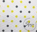 White Fabric with Yellow Gray Small Poles - Image 3