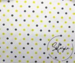 White Fabric with Yellow Gray Small Poles