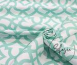 White Mint Ottoman Patterned Fabric - Image 3