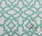 White Mint Ottoman Patterned Fabric - Image 4