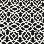 White Ottoman Patterned Fabric on Black