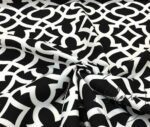 White Ottoman Patterned Fabric on Black - Image 5