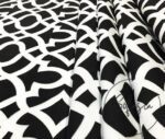 White Ottoman Patterned Fabric on Black - Image 6