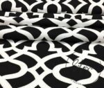 White Ottoman Patterned Fabric on Black - Image 7