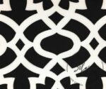 White Ottoman Patterned Fabric on Black - Image 8