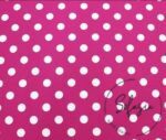 White Polka Dot Fuchsia Fabric (Curtain and Sofa Fabrics)