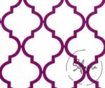 White Purple Moroccan Patterned Cushion Fabric - Image 5