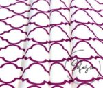 White Purple Moroccan Patterned Cushion Fabric - Image 7
