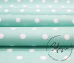White Small Dot Mint Fabric (Curtain and Sofa Fabrics)