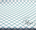 White Turquoise Moroccan Patterned Cushion Fabric - Image 5