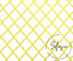 White Yellow Moroccan Patterned Cushion Fabric