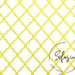 White Yellow Moroccan Patterned Cushion Fabric