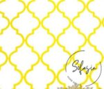 White Yellow Moroccan Patterned Cushion Fabric - Image 5