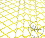 White Yellow Moroccan Patterned Cushion Fabric - Image 8