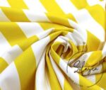 White Yellow Thick Striped Fabric - Image 3