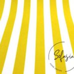 White Yellow Thick Striped Fabric