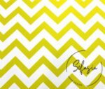Yellow and White Zigzag Patterned Curtain and Sofa Fabric