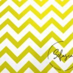 Yellow and White Zigzag Patterned Curtain and Sofa Fabric